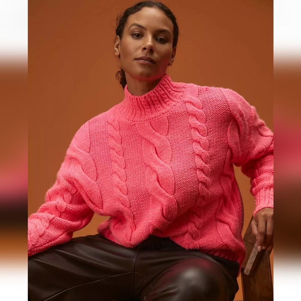 Anthropologie Turtleneck Cable-Knit Sweater - Picture 3 of 8